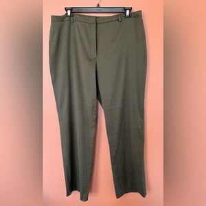 Apostrophe Moss Green Jacquard Print Dress Pants 18